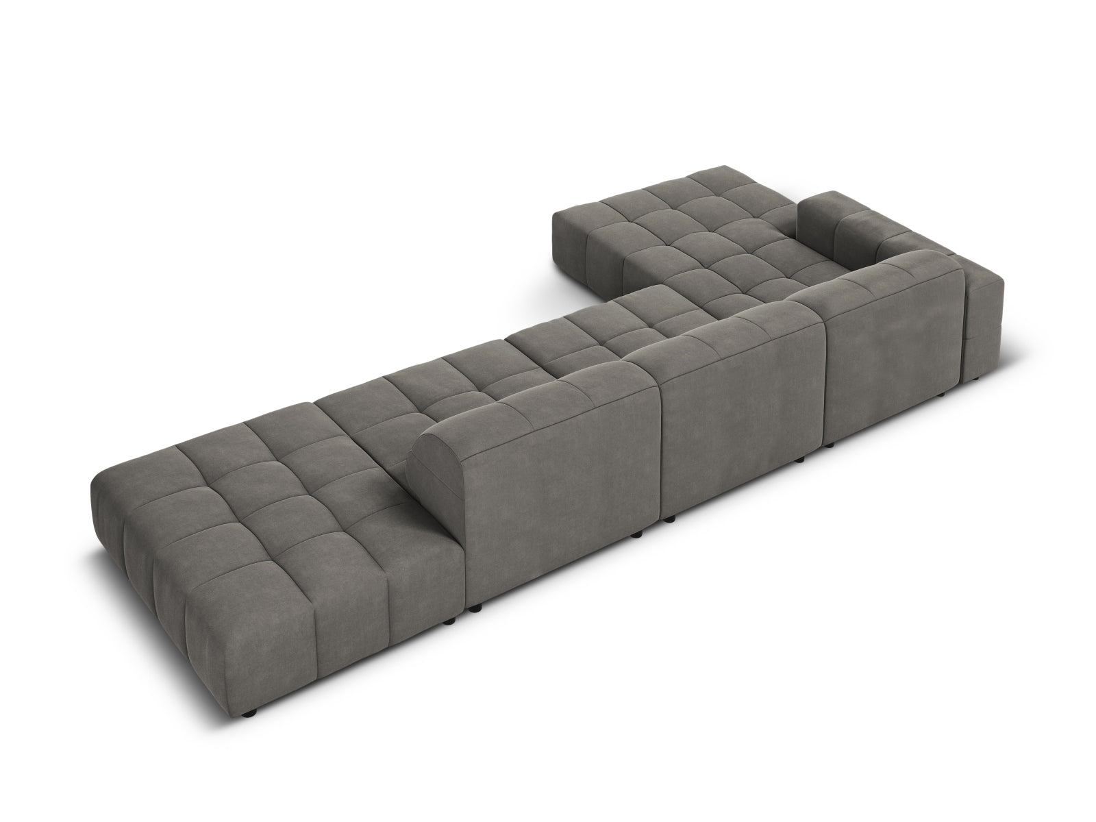 Jennifer Velour links Ecksofa 5 Sitzer in Light Grey präsentiert im Onlineshop von KAQTU Design AG. Ecksofa links ist von Micadoni