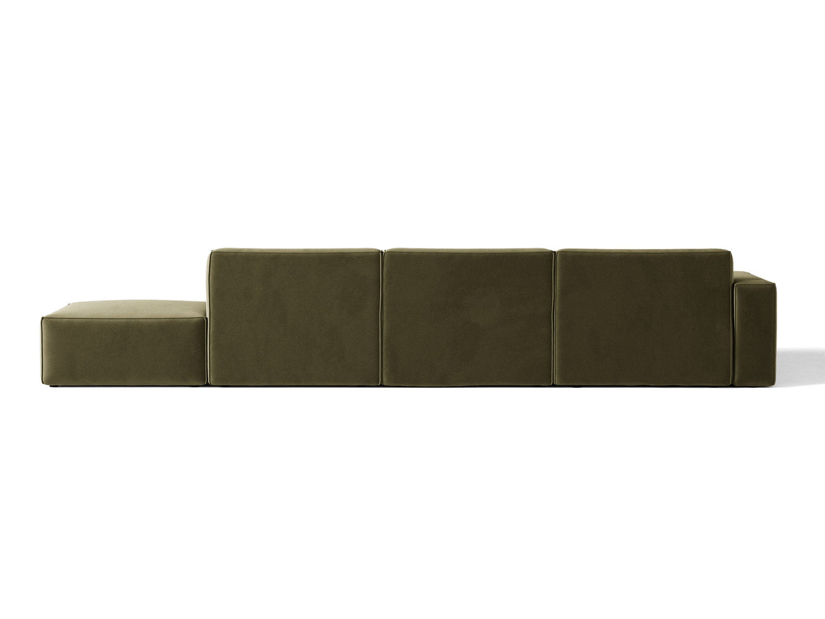 Modulares Ecksofa Jodie von Micadoni, L-Form mit Meridienne links, Polsterstoff, schwarze Beine