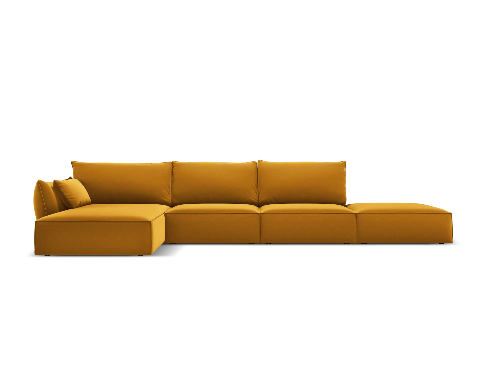 Kaelle Velour Ecksofa links 5 Sitzer in Yellow-Bluvel präsentiert im Onlineshop von KAQTU Design AG. L-Sofa links ist von Micadoni