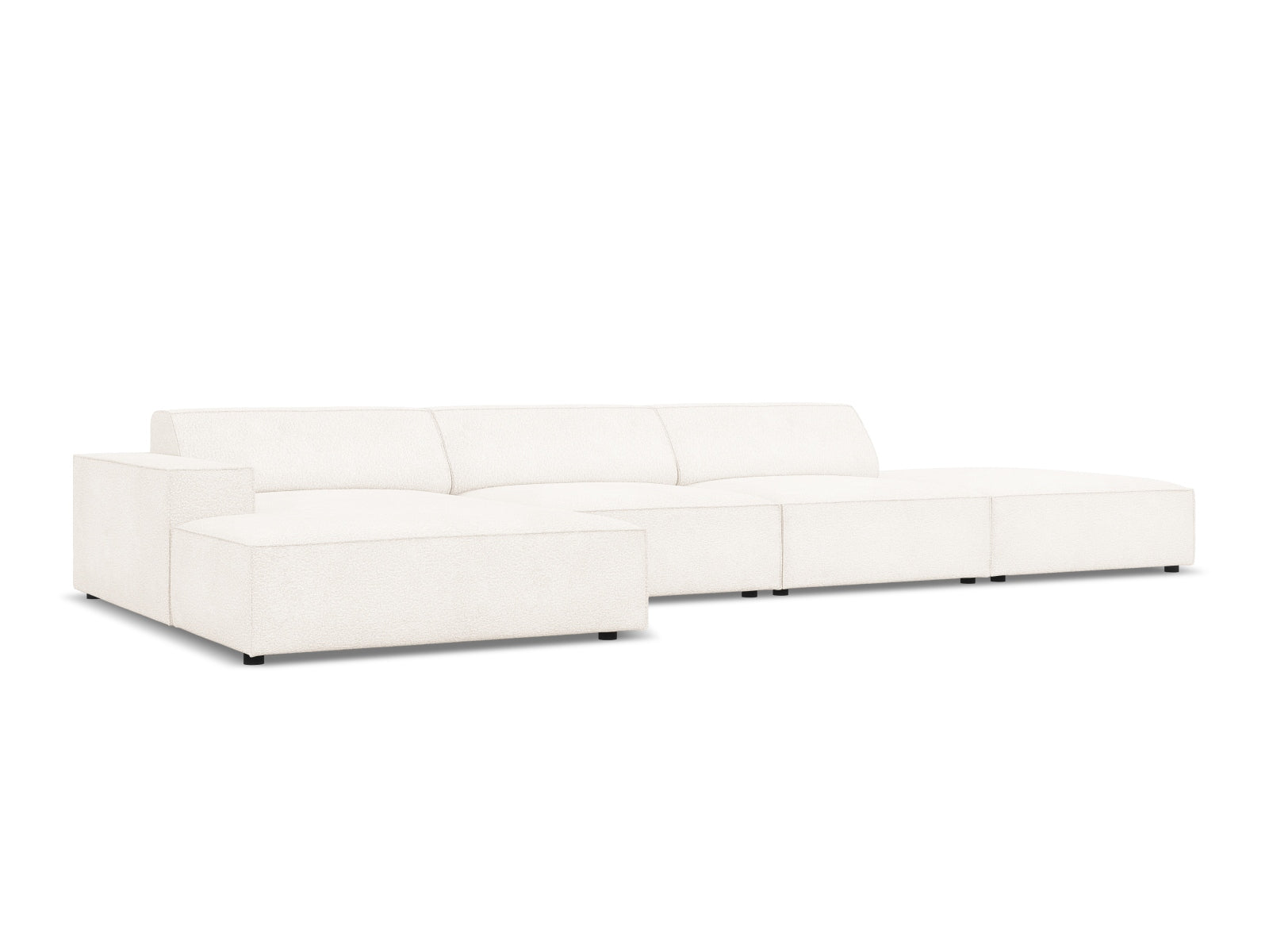 Jodie Boucle modulares Ecksofa links 5 Sitzer in Beige präsentiert im Onlineshop von KAQTU Design AG. Ecksofa links ist von Micadoni