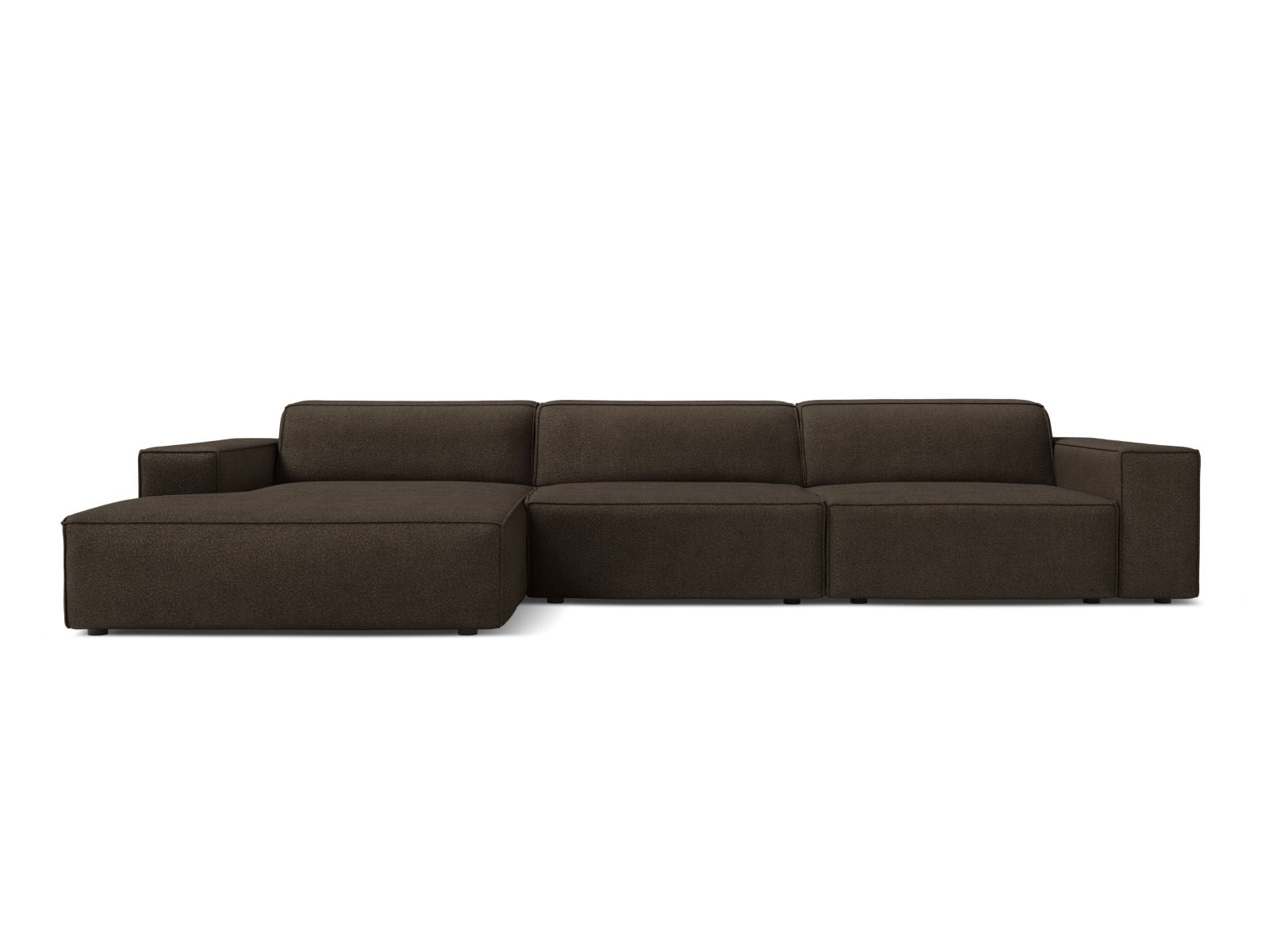 Jodie Boucle modulares Ecksofa links 4 Sitzer in Brown-Baloo präsentiert im Onlineshop von KAQTU Design AG. Ecksofa links ist von Micadoni