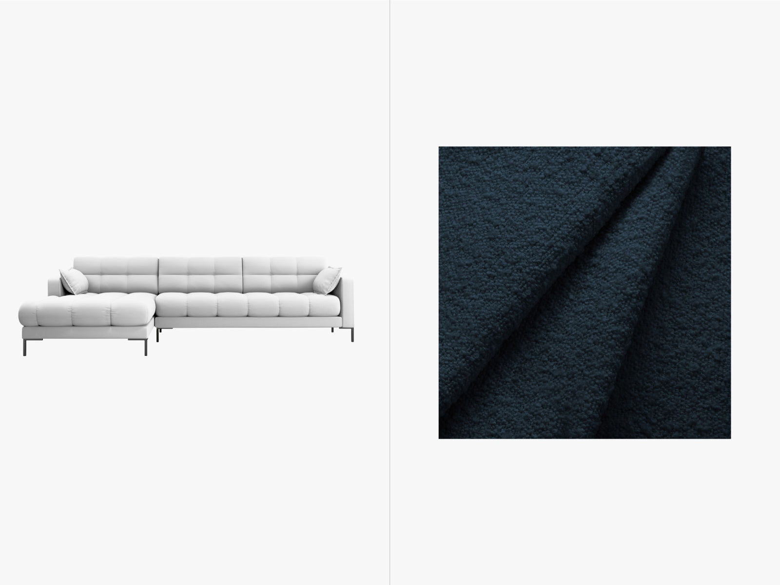 Mamaia Ecksofa links 5 Sitzer in Dark Blue/Schwarz präsentiert im Onlineshop von KAQTU Design AG. Ecksofa links ist von Micadoni