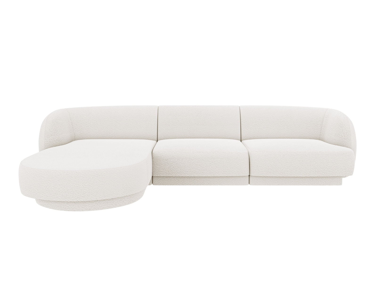 Miley Boucle Ecksofa links 4 Sitzer in White-Baloo präsentiert im Onlineshop von KAQTU Design AG. L-Sofa links ist von Micadoni