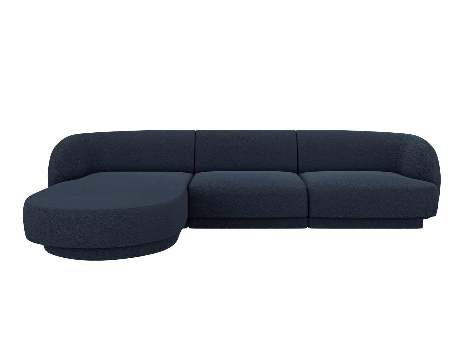 Miley Boucle Ecksofa links 4 Sitzer in Dark Blue-Baloo präsentiert im Onlineshop von KAQTU Design AG. L-Sofa links ist von Micadoni