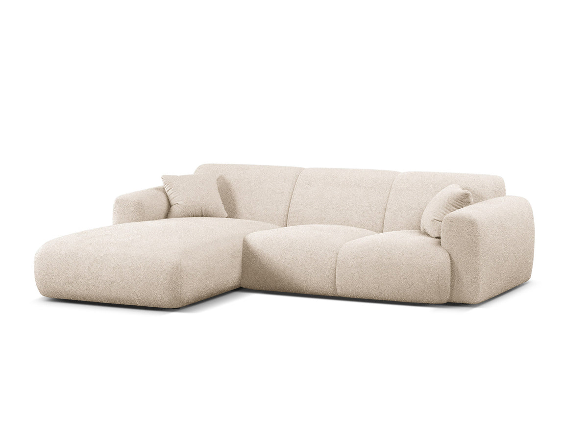 Molino Boucle Ecksofa links 4 Sitzer in Beige-Baloo präsentiert im Onlineshop von KAQTU Design AG. L-Sofa links ist von Micadoni