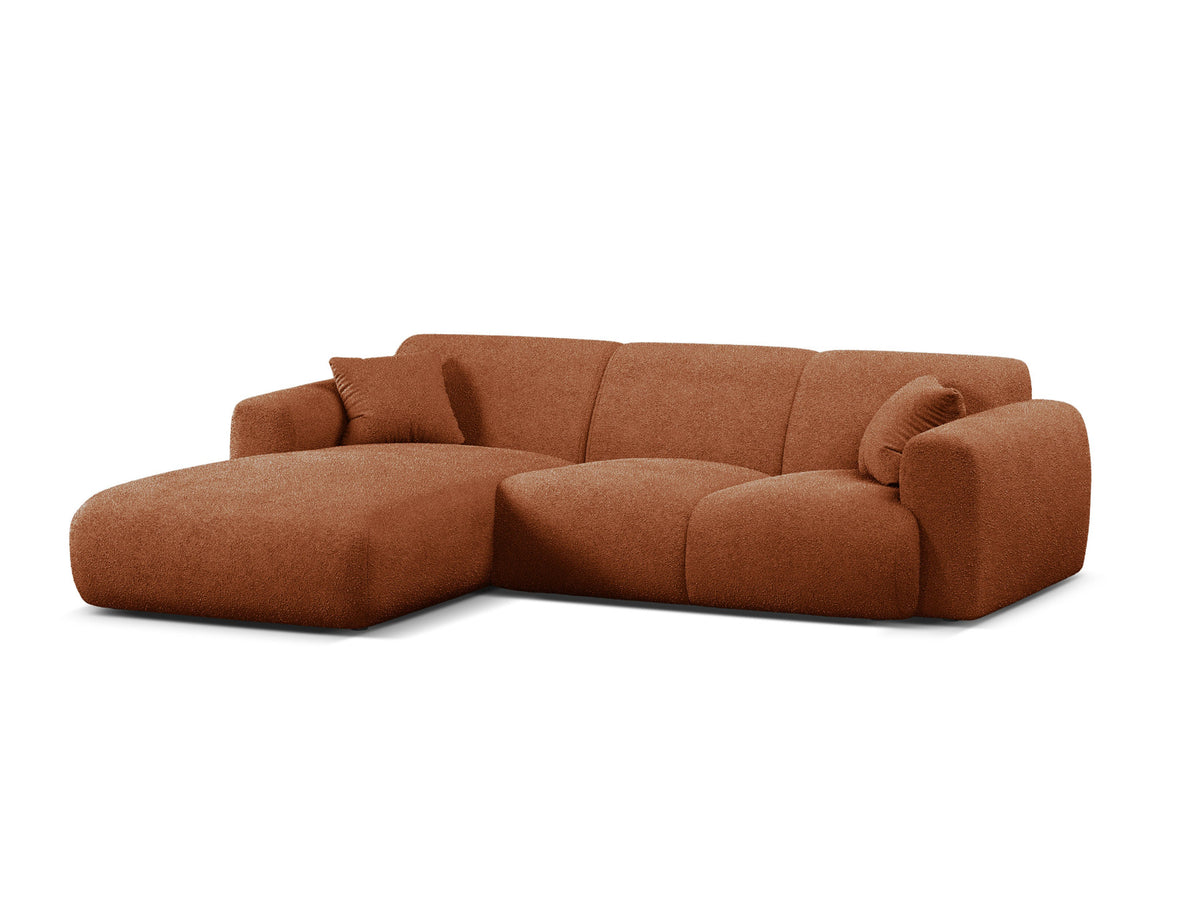 Molino Boucle Ecksofa links 4 Sitzer in Terracotta-Baloo präsentiert im Onlineshop von KAQTU Design AG. L-Sofa links ist von Micadoni