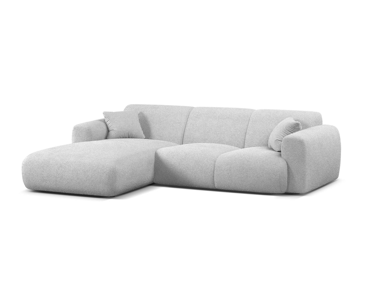 Molino Boucle Ecksofa links 4 Sitzer in Light Grey-Baloo präsentiert im Onlineshop von KAQTU Design AG. L-Sofa links ist von Micadoni