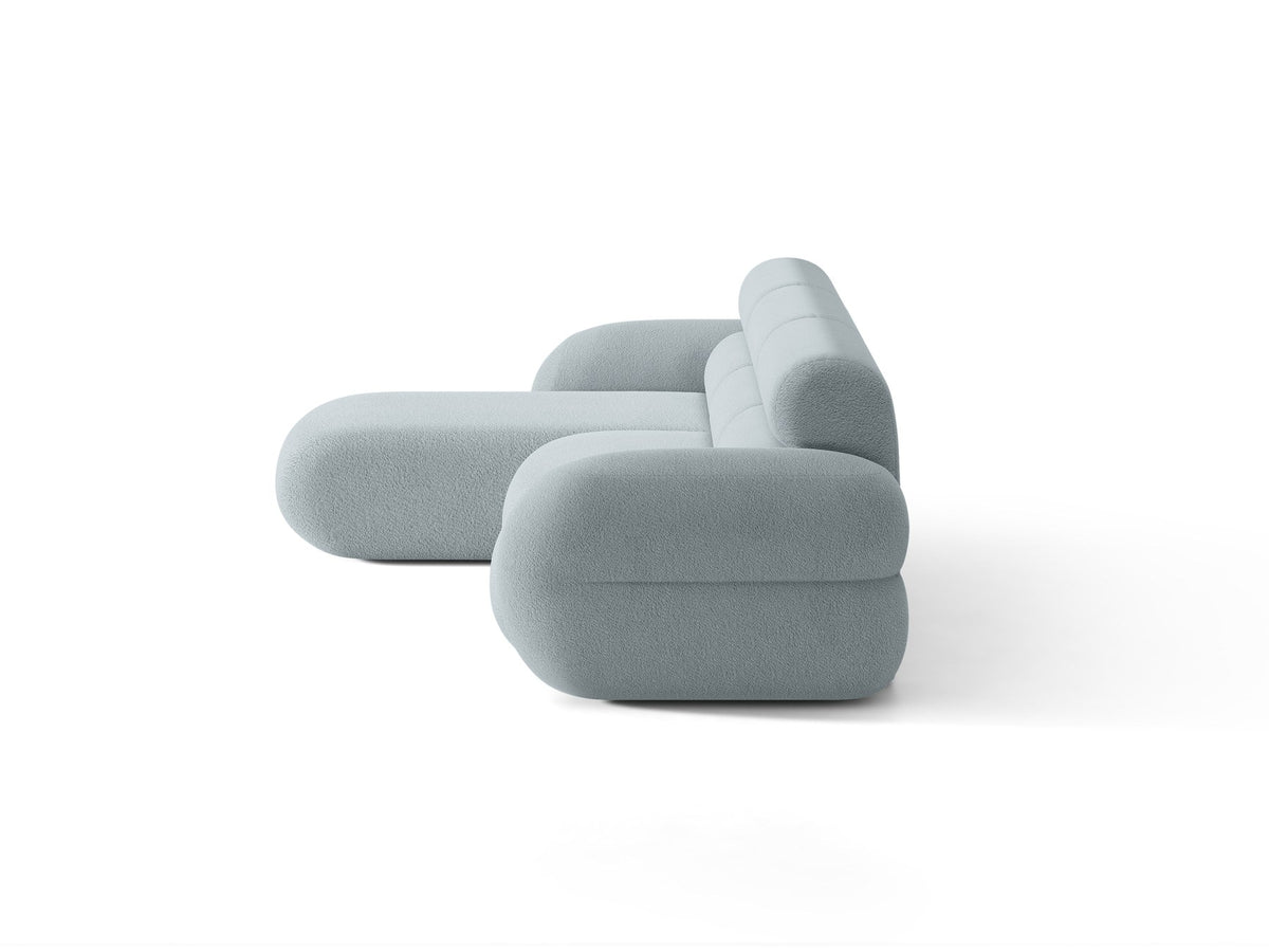 Linkes L-Ecksofa Neo von Micadoni in Dunkles Olivgrün, mit hoher Rückenlehne, schwarzen Kunststoffbeinen und tiefer gepolsterter Sitzfläche.