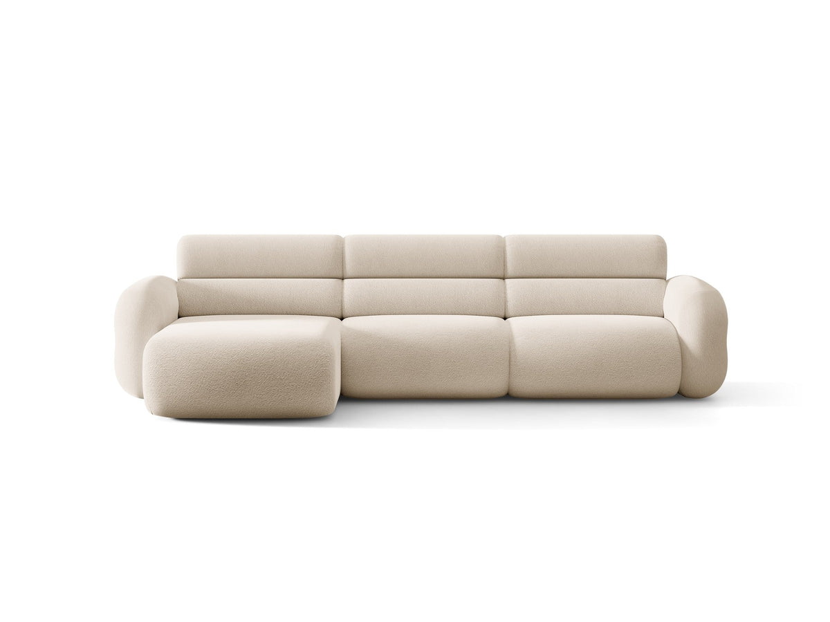 Linkes L-Ecksofa Neo von Micadoni in Dunkles Olivgrün, mit hoher Rückenlehne, schwarzen Kunststoffbeinen und tiefer gepolsterter Sitzfläche.