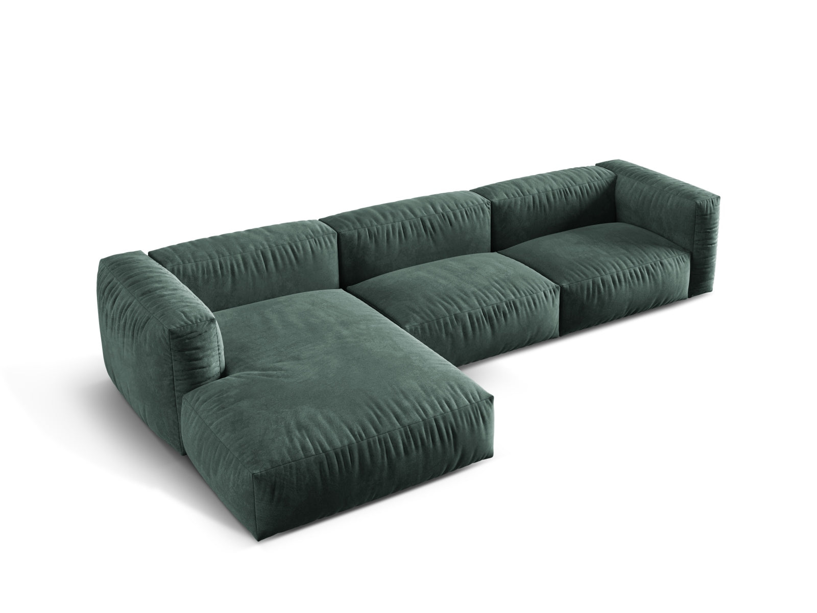 Martina Modulares Ecksofa links 3 Sitzer in Petrol präsentiert im Onlineshop von KAQTU Design AG. Ecksofa links ist von Micadoni