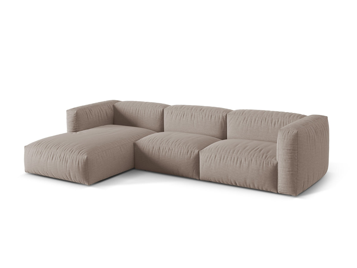 Martina Modulares Ecksofa links 3 Sitzer in Dark Beige-Boston präsentiert im Onlineshop von KAQTU Design AG. L-Sofa links ist von Micadoni