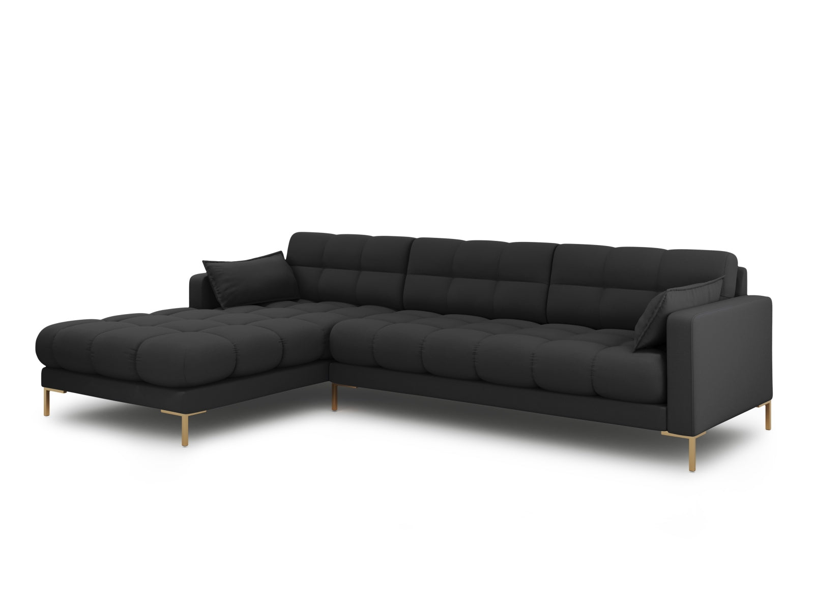 Mamaia Ecksofa links 5 Sitzer in Dark Grey/Gold präsentiert im Onlineshop von KAQTU Design AG. Ecksofa links ist von Micadoni