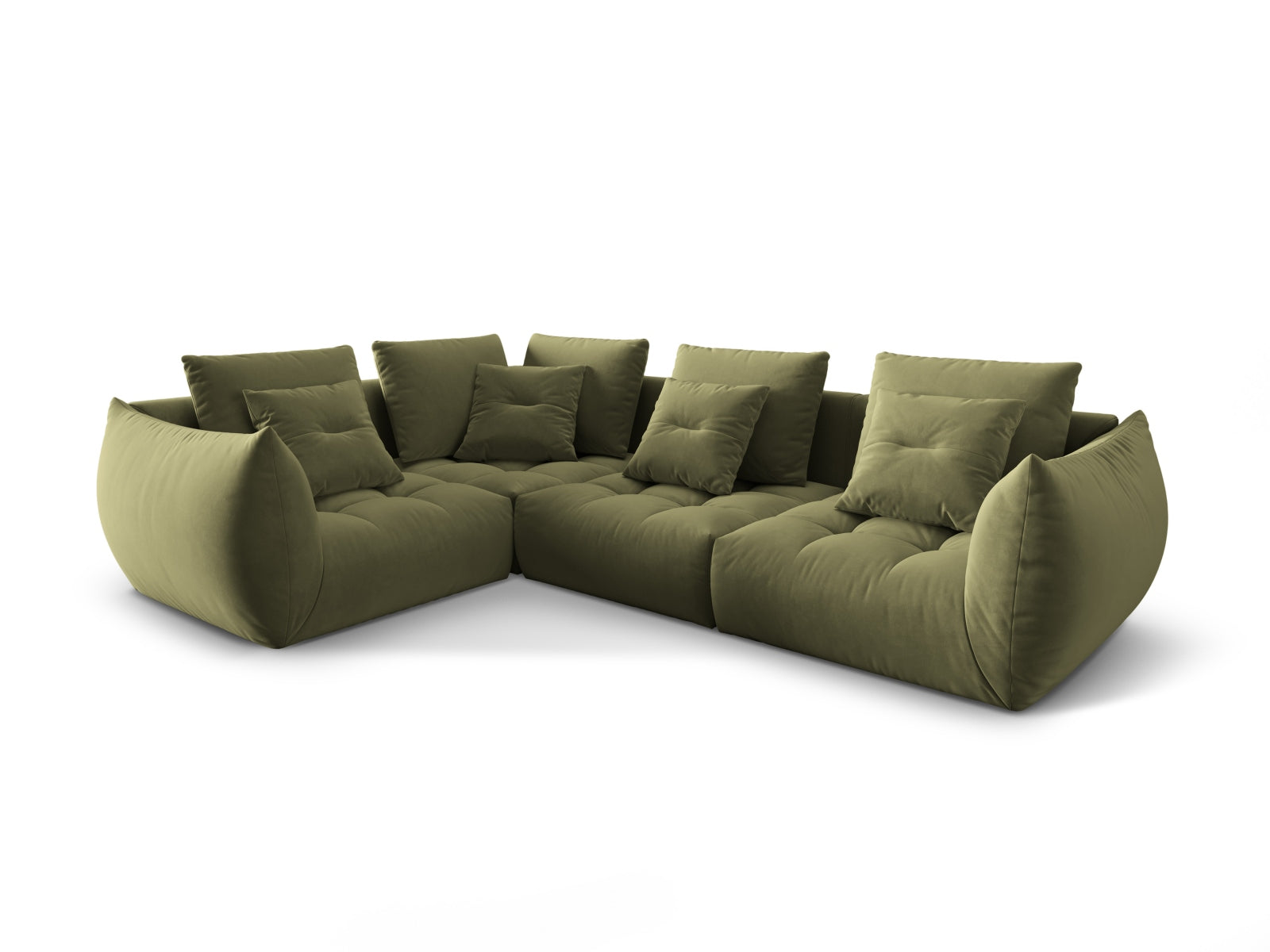 Entdecken Sie das elegante Bloom Velour Modular Ecksofa links von Micadoni – ein 3-Sitzer im trendigen Boho-Stil, ideal für Ihr Zuhause. Wählen Sie aus zahlreichen Farben!