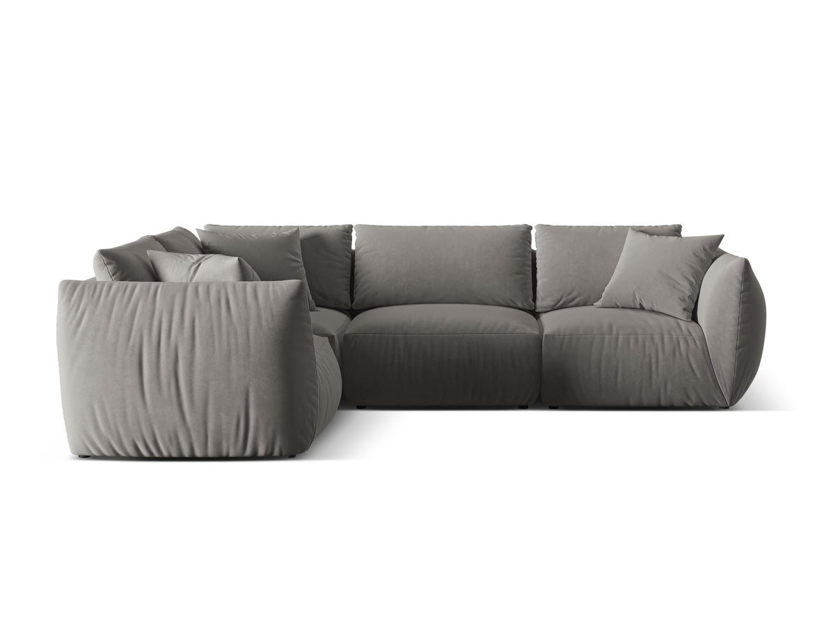 Chris Velour links Ecksofa 4 Sitzer in Grey-Casino präsentiert im Onlineshop von KAQTU Design AG. Ecksofa links ist von Micadoni