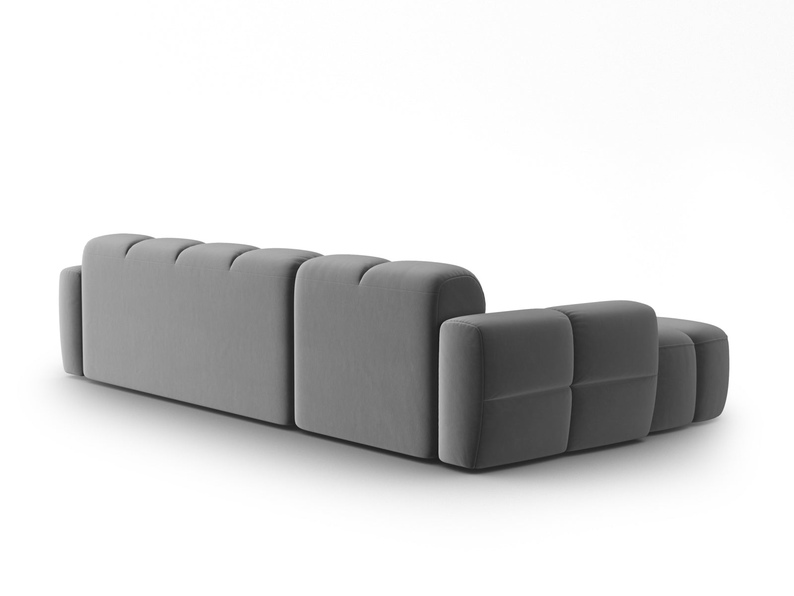 Lisa Velour links Ecksofa 4 Sitzer in Light Grey präsentiert im Onlineshop von KAQTU Design AG. Ecksofa links ist von Micadoni