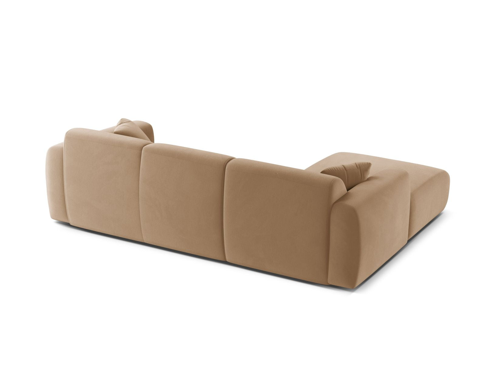 Elegantes linksseitiges 4-Sitzer Sofa Molino Velour in Sand-Casino, ideal für stilvolle und einladende Wohnräume.