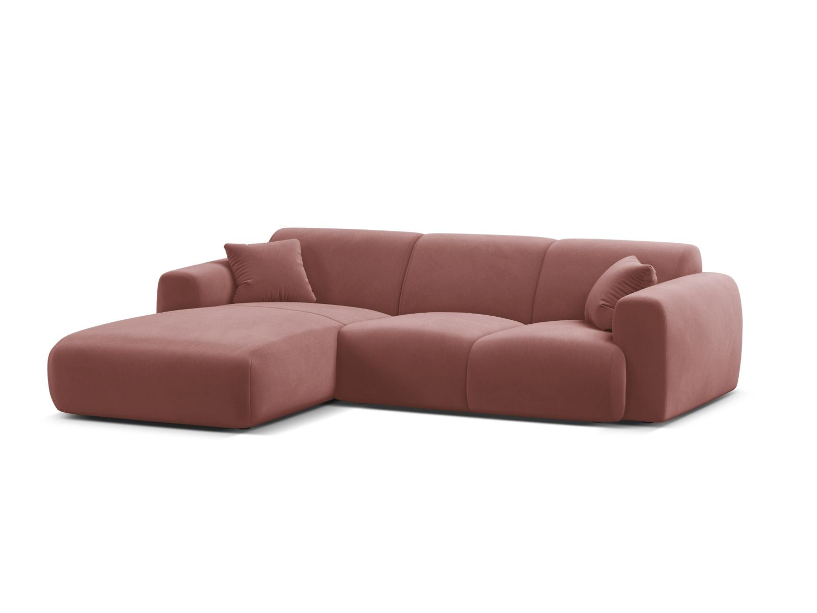 Elegantes Molino Velour Ecksofa in Flamingo-Casino, ideal für stilvolle Wohnräume. Komfortables 4-Sitzer Design von Micadoni.