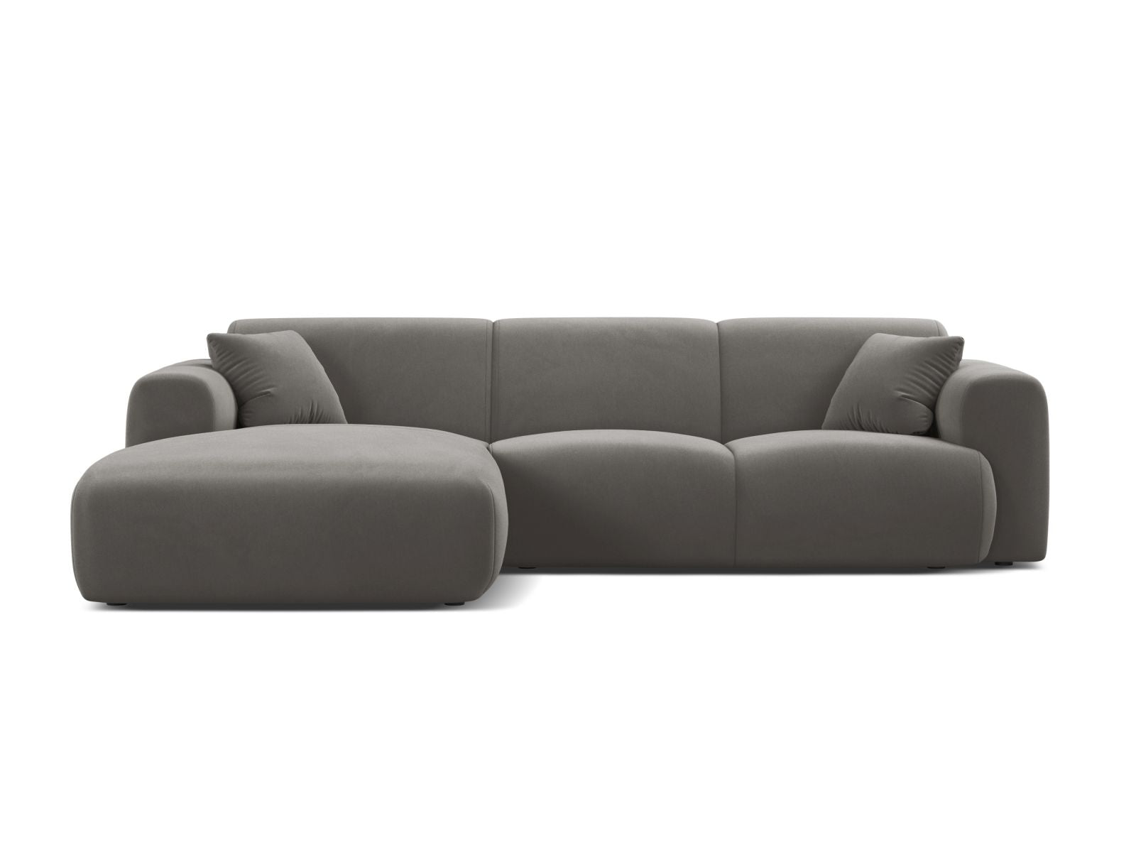 Molino Velour links Ecksofa 4 Sitzer in Grey-Casino präsentiert im Onlineshop von KAQTU Design AG. Ecksofa links ist von Micadoni