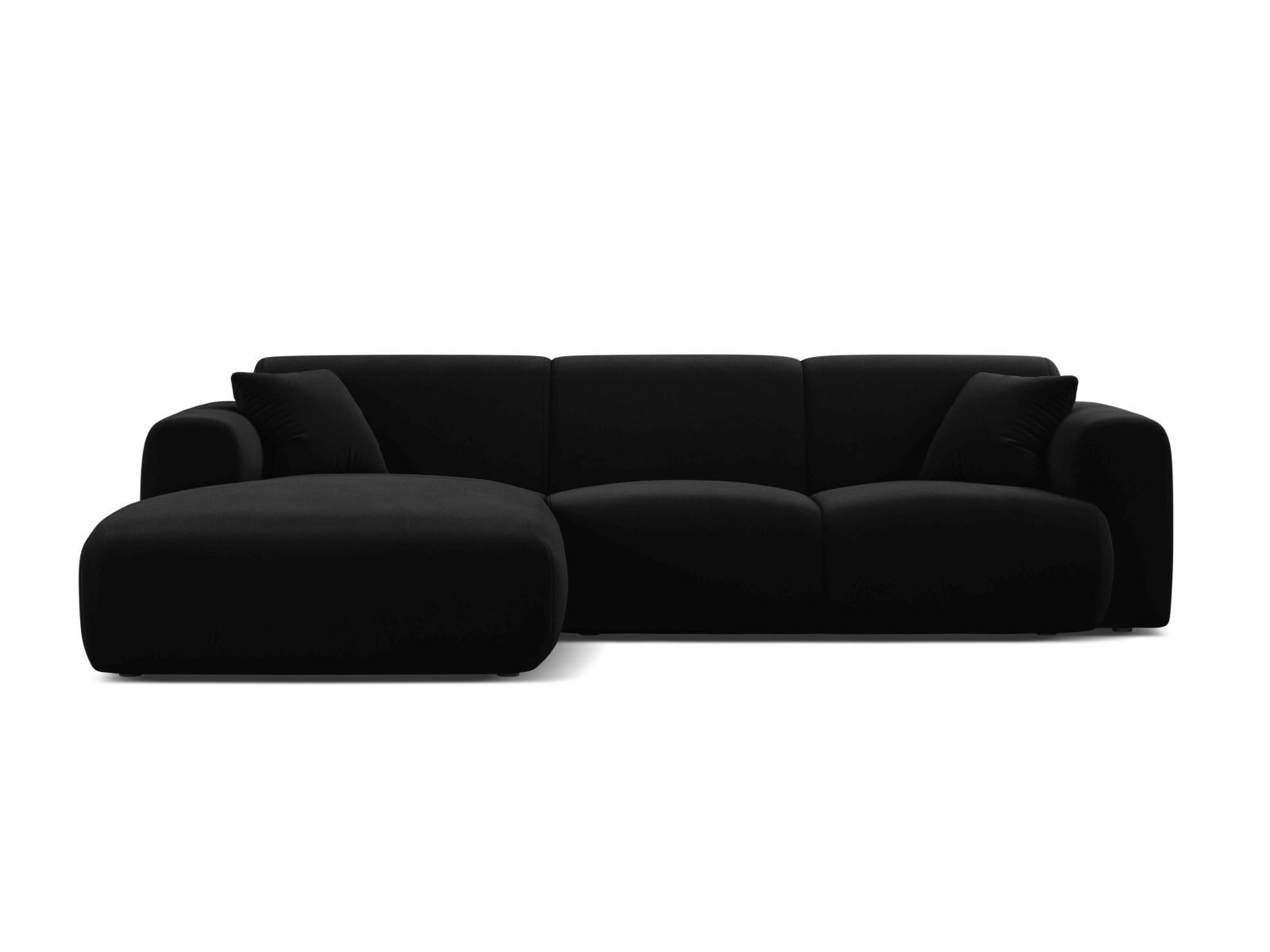Molino Velour links Ecksofa 4 Sitzer in Black-Casino präsentiert im Onlineshop von KAQTU Design AG. Ecksofa links ist von Micadoni