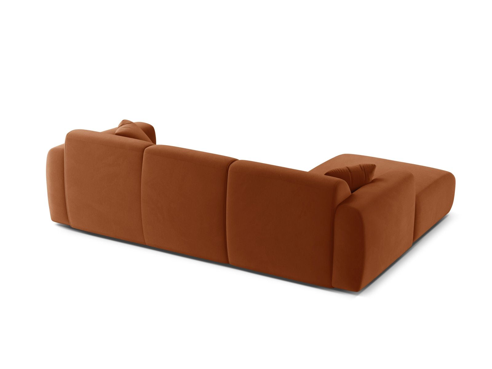 Elegantes linksseitiges 4-Sitzer Sofa Molino Velour in sanftem Terracotta, ideal für einladende und stilvolle Wohnräume.