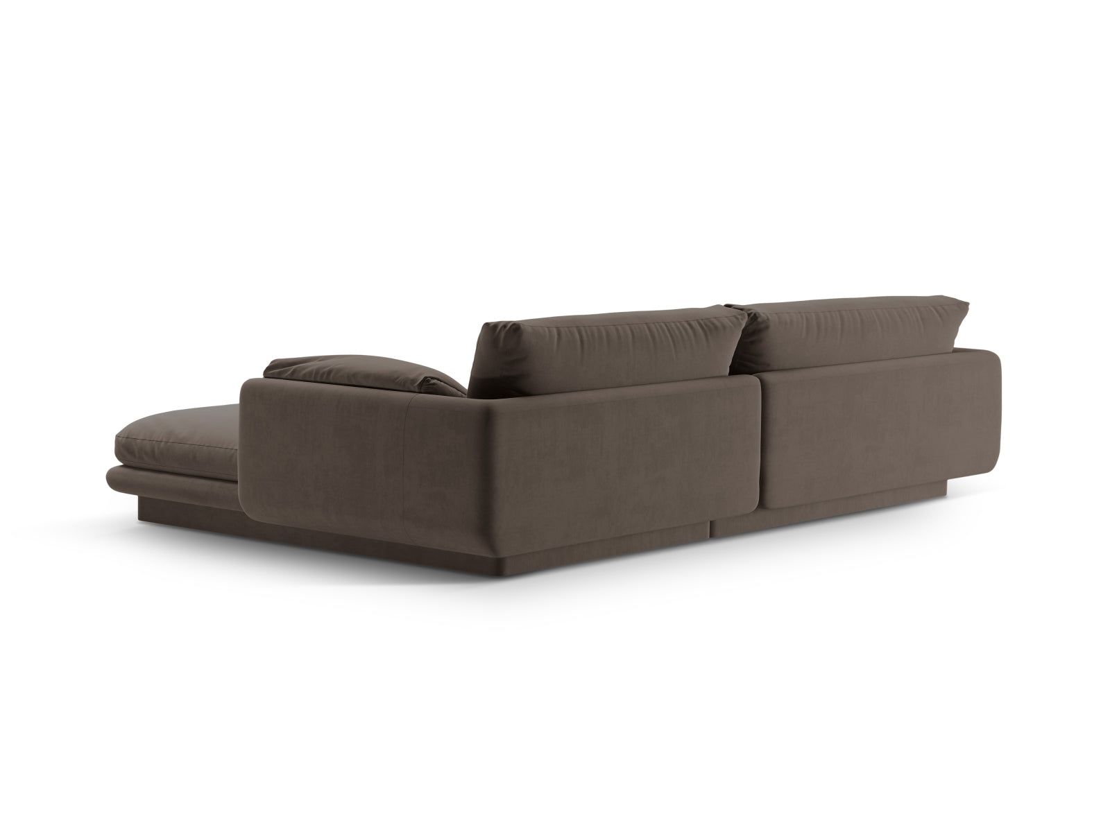 Modernes Torino Velour L-Sofa, 4-Sitzer, linksseitig, perfekt für gemütliche Wohnzimmergestaltung, erhältlich bei Micadoni.