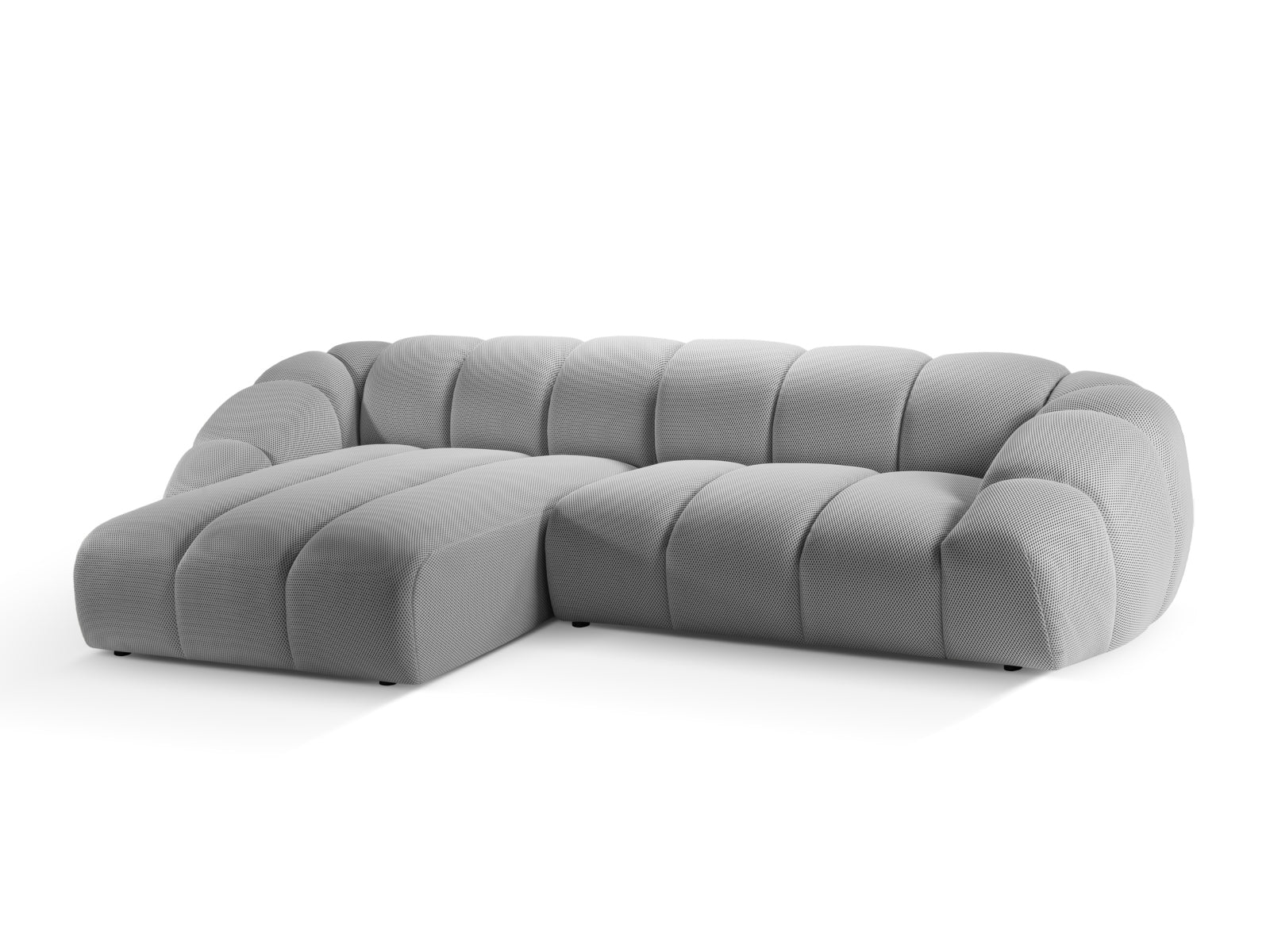 Entdecken Sie das elegante Diana Ecksofa links 4 Sitzer von Micadoni – ideal für stilvolle Wohnräume, vereint Komfort und modernes Design!