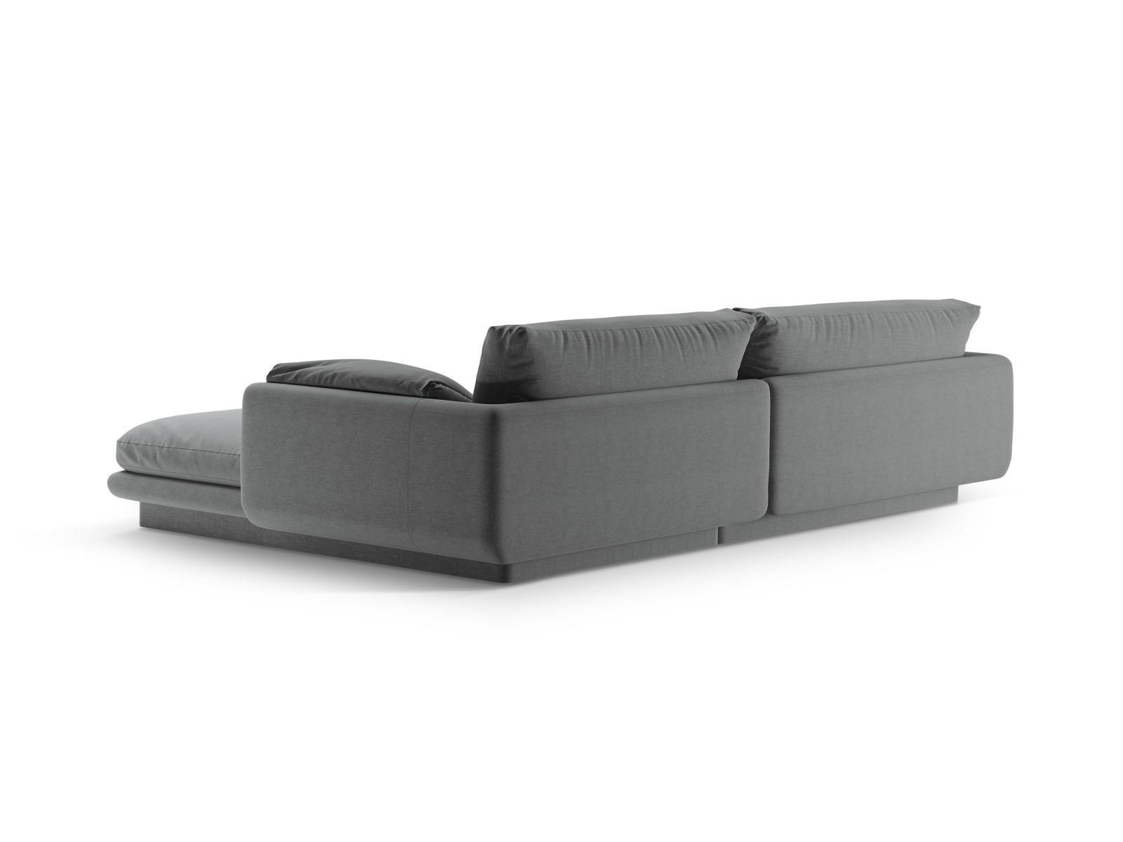 Elegantes Torino L-Sofa links in tiefem Grau, 4-Sitzer von Micadoni, perfekt für stilvolle Wohnzimmer und entspannte Stunden.