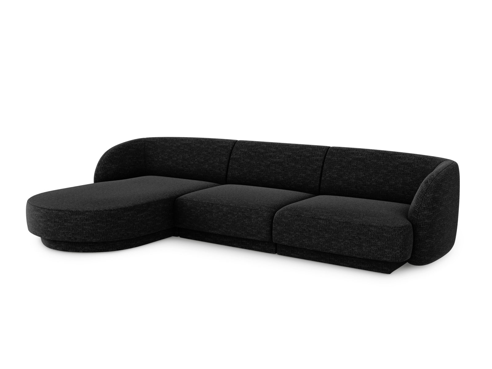 Stylisches Miley Ecksofa links, 4-Sitzer in Anthrazit, ideal als Bettsofa für modernen Wohnraum, präsentiert von Micadoni.