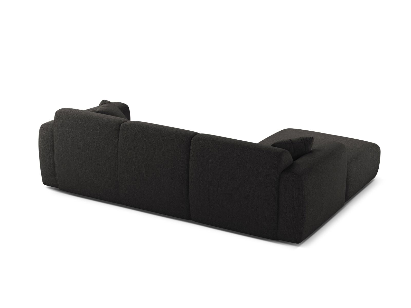 Elegantes 4-Sitzer Ecksofa links Molino in klassischem Anthrazit, ideal für gemütliche Abende und stilvolle Einrichtung.