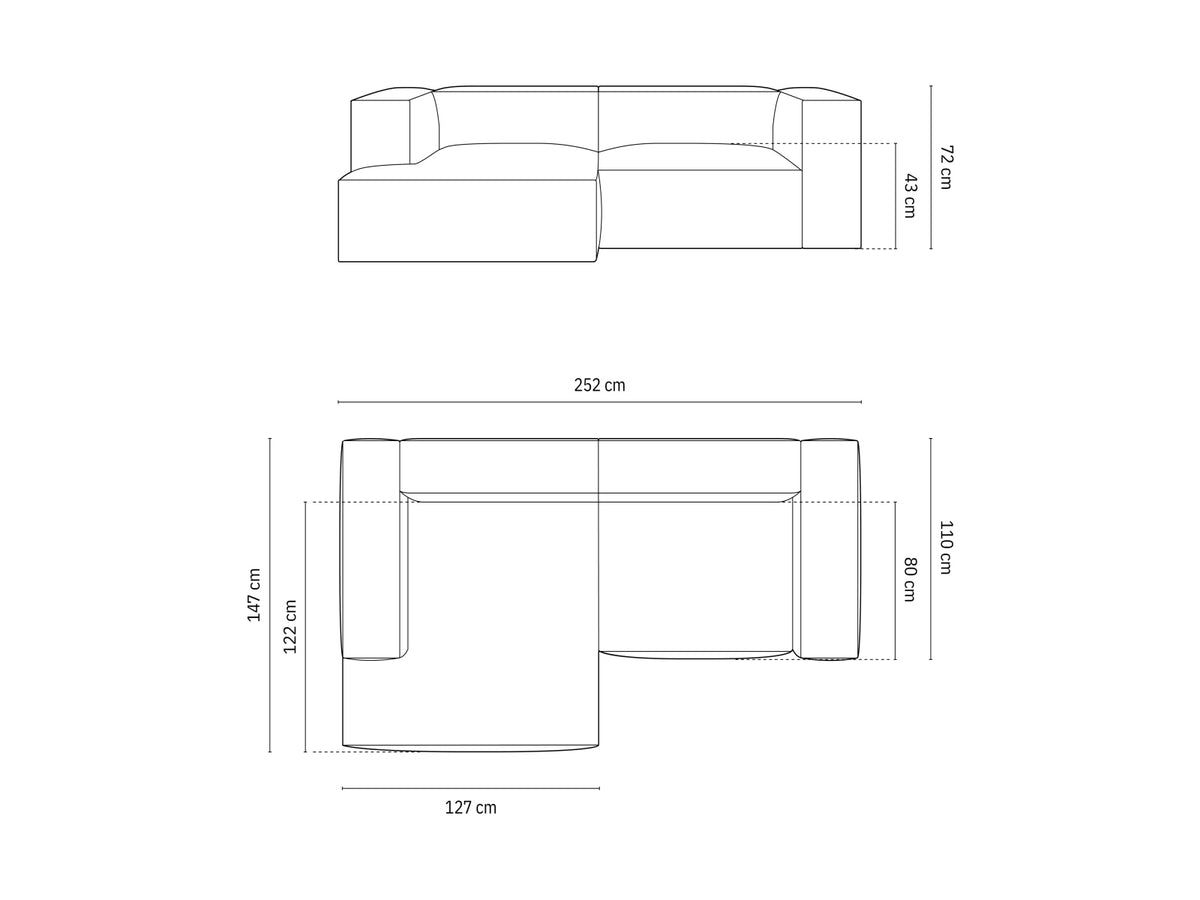 3-Sitzer Ecksofa links modular Nuria in Cappuccino-Liberty präsentiert im Onlineshop von KAQTU Design AG. Ecksofa links ist von Micadoni