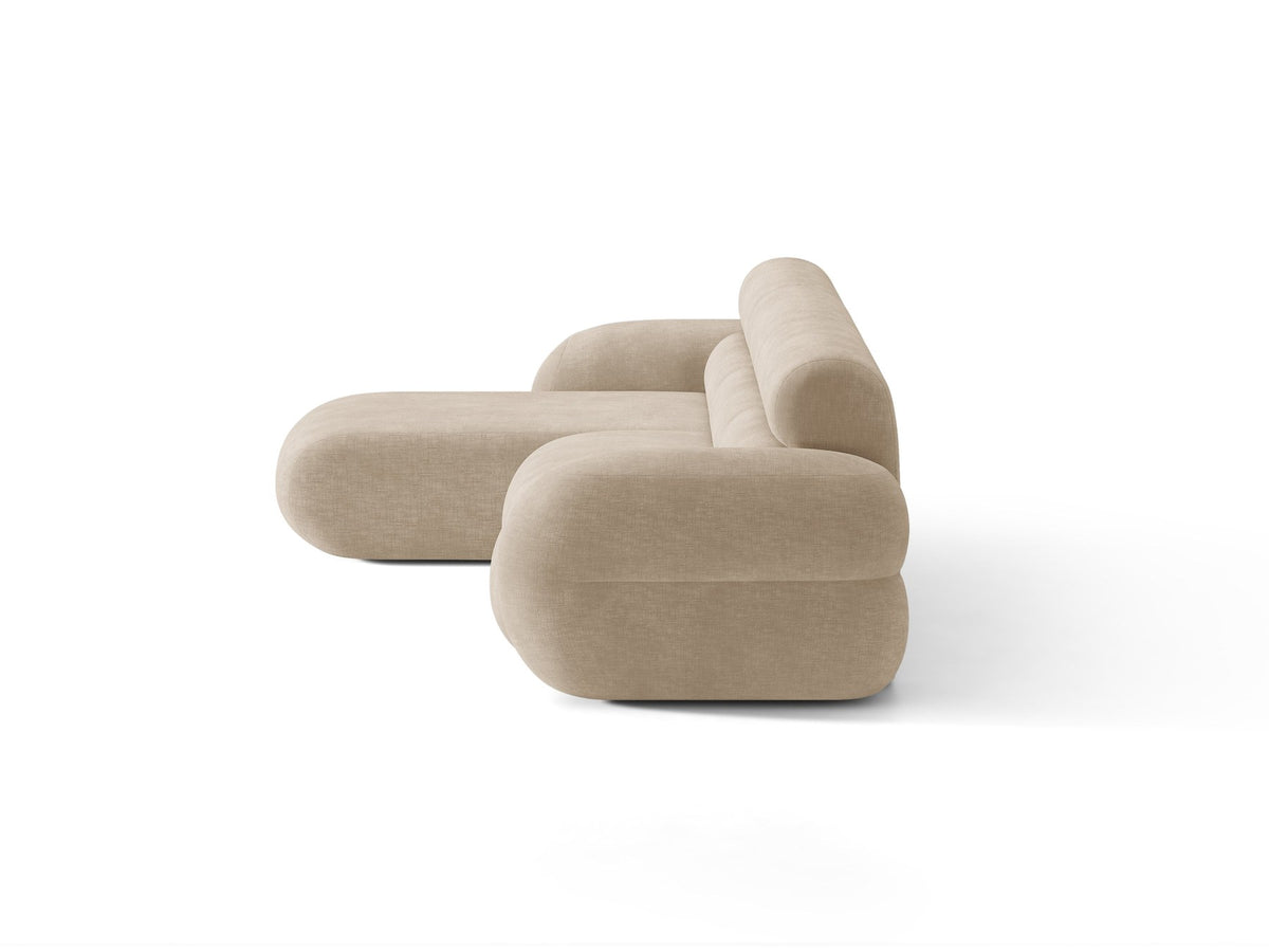 Linkes L-Ecksofa Neo von Micadoni in Dunkles Olivgrün, mit hoher Rückenlehne, schwarzen Kunststoffbeinen und tiefer gepolsterter Sitzfläche.