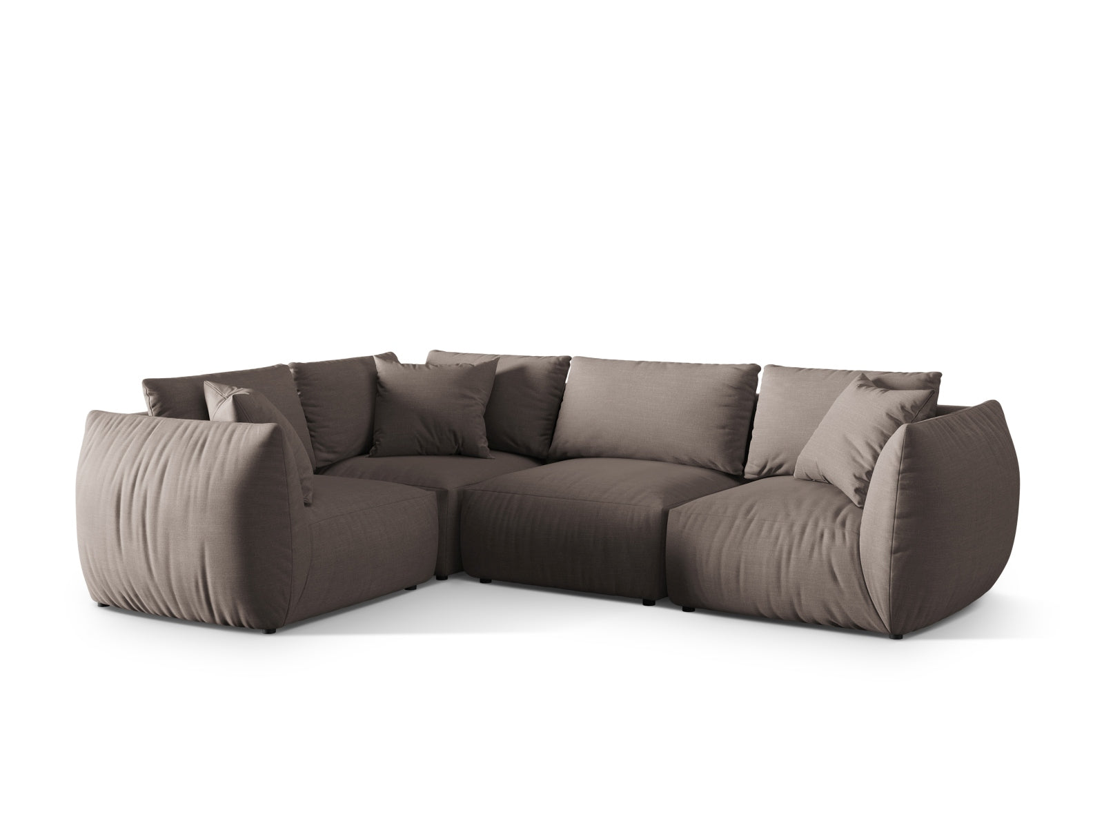 Elegantes Chris Ecksofa links in sanftem Warm Grey, 4-Sitzer, perfekt für stilvolle Wohnzimmer, erhältlich bei Micadoni.