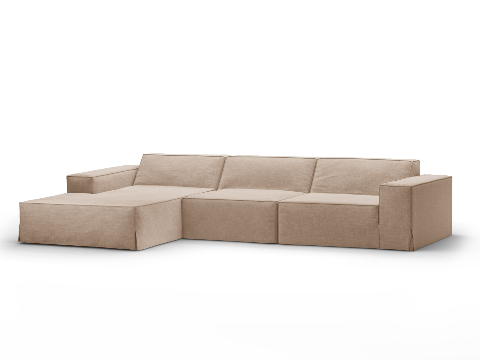 Jodie Modulares Ecksofa links 4 Sitzer in Sand präsentiert im Onlineshop von KAQTU Design AG. Ecksofa links ist von Micadoni