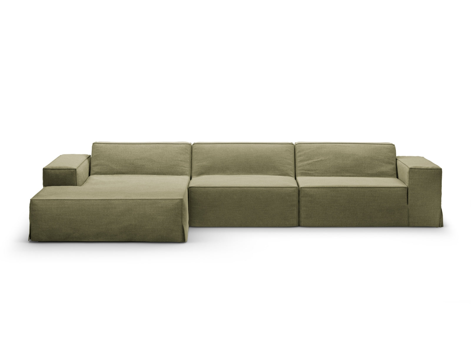 Jodie Modulares Ecksofa links 4 Sitzer in Light Green präsentiert im Onlineshop von KAQTU Design AG. Ecksofa links ist von Micadoni