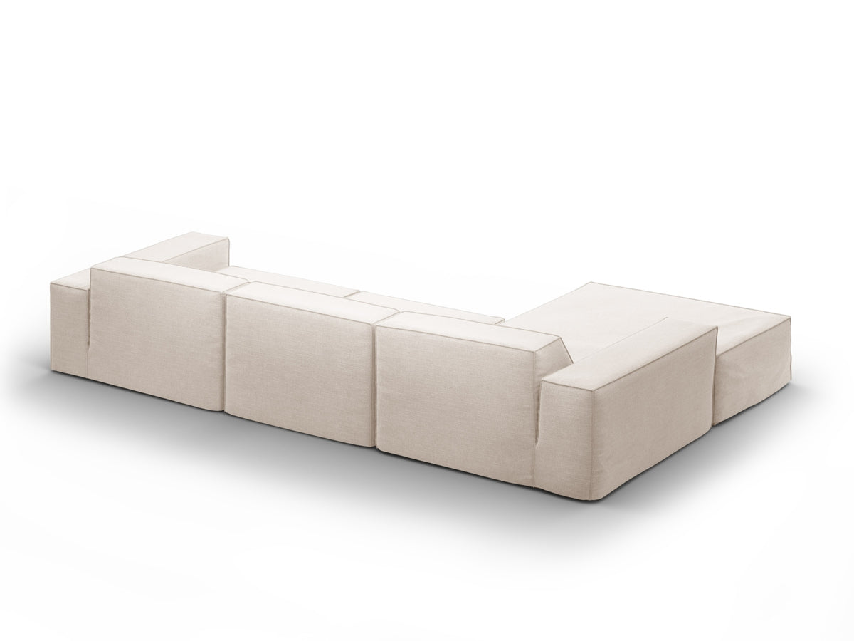 Jodie Modulares Ecksofa links 4 Sitzer mit abnehmbaren Bezug in Beige-LINS präsentiert im Onlineshop von KAQTU Design AG. Ecksofa links ist von Micadoni