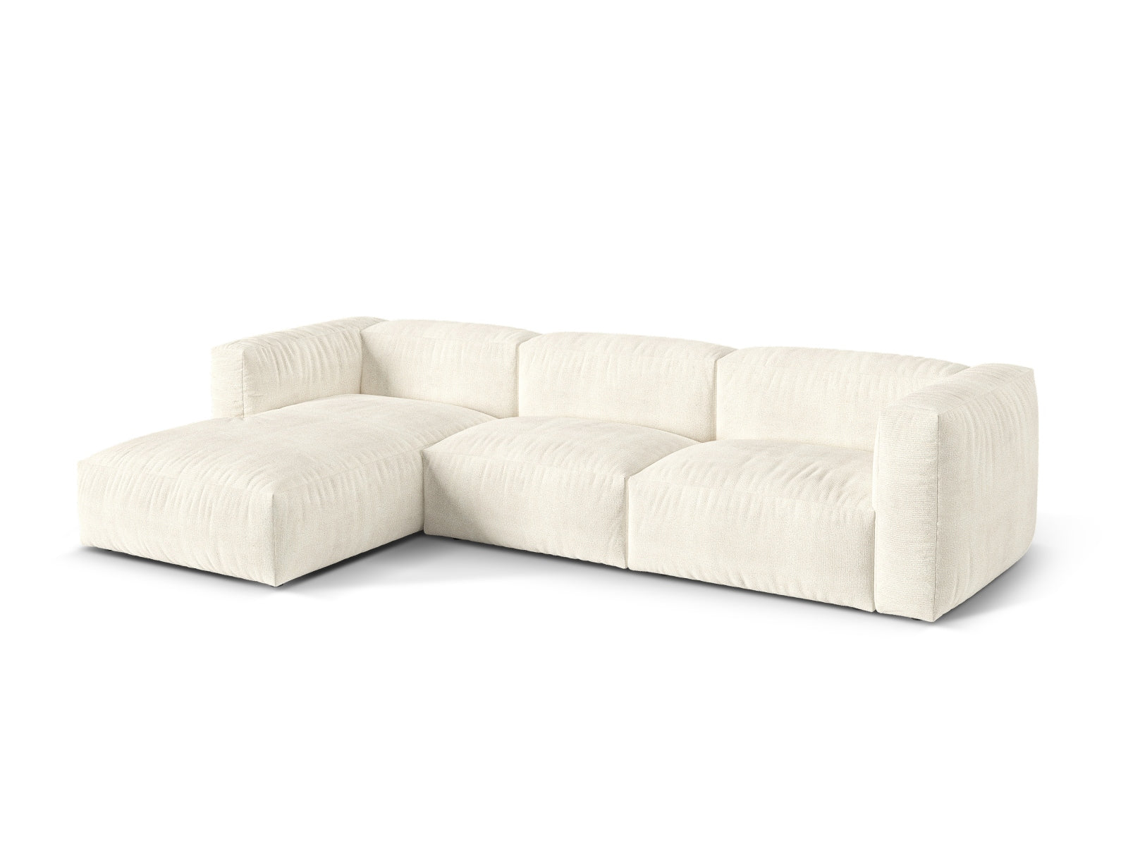 Elegantes 3-Sitzer XL Ecksofa links Martina in Ivory-Monet, ideal für stilvolle Wohnräume, präsentiert von Micadoni.