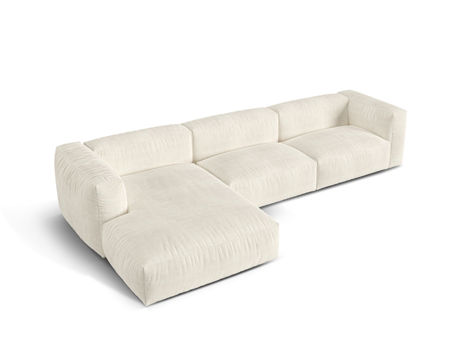 Geräumiges und elegantes 3-Sitzer XL Ecksofa links Martina in Ivory-Monet, ideal für einladende Wohnräume von Micadoni.