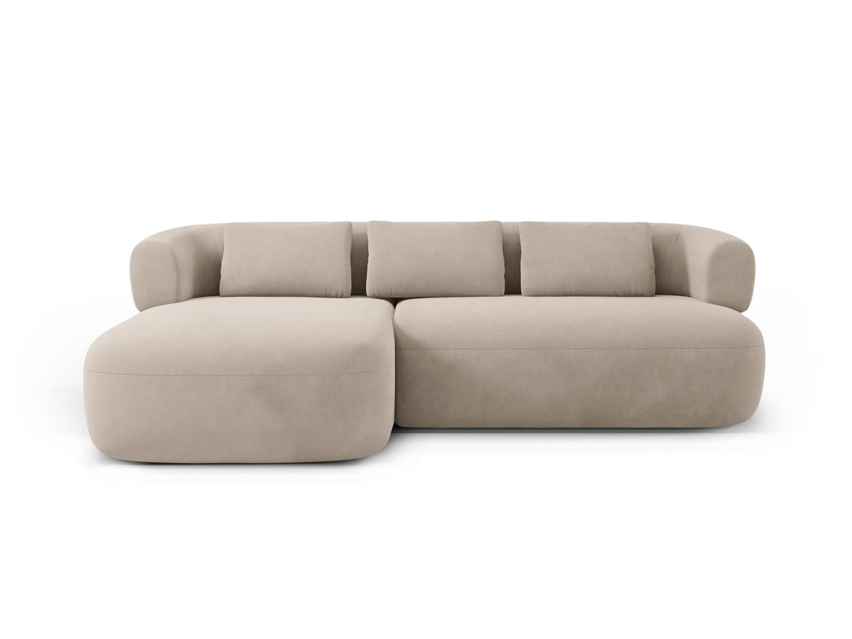 Jenny Velour Ecksofa links 5 Sitzer in Beige-Salvador präsentiert im Onlineshop von KAQTU Design AG. L-Sofa links ist von Micadoni