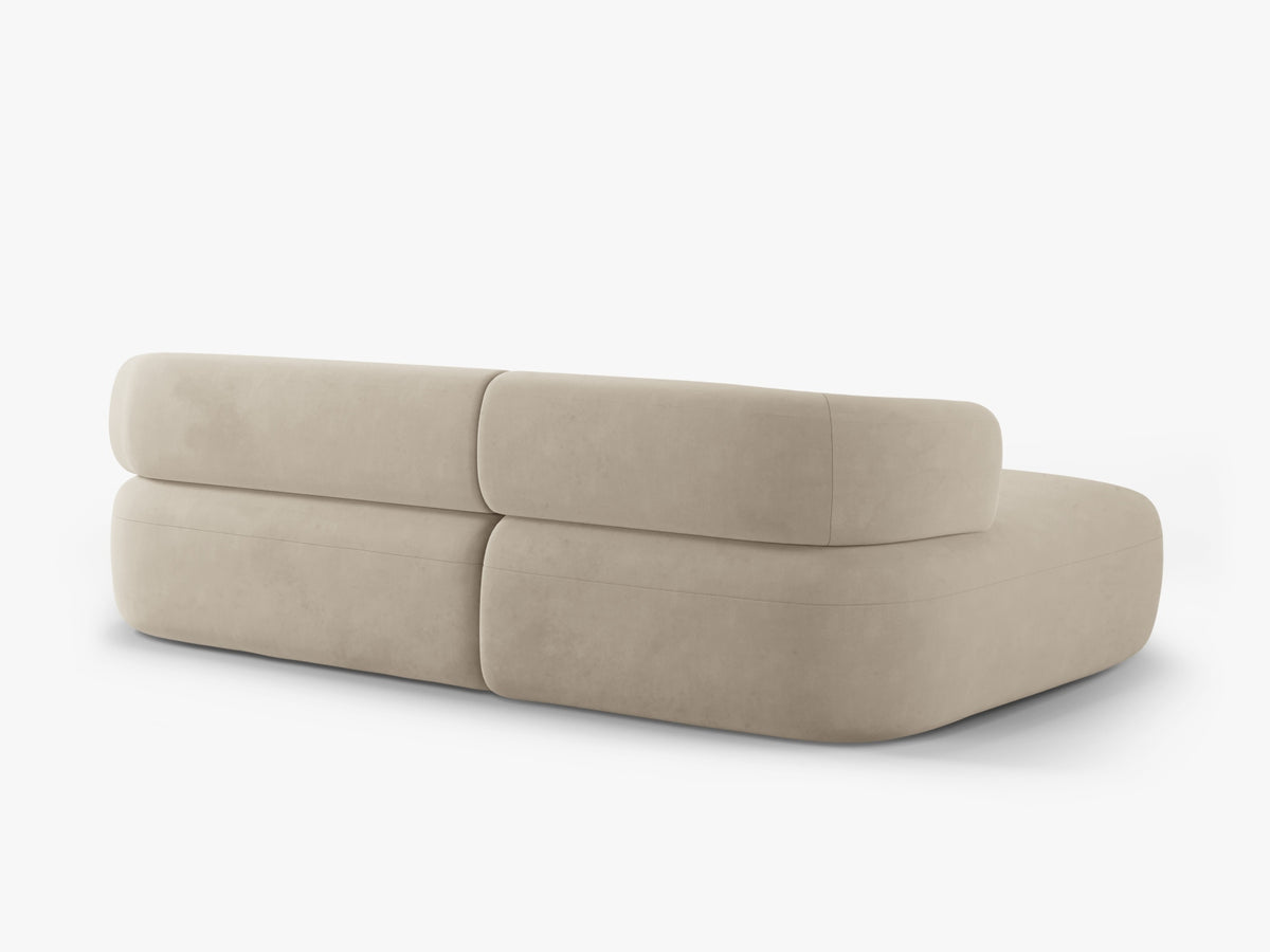 Jenny Velour Ecksofa links 5 Sitzer in Beige-Salvador präsentiert im Onlineshop von KAQTU Design AG. L-Sofa links ist von Micadoni