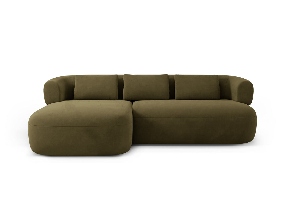 Jenny Velour Ecksofa links 5 Sitzer in Green-Salvador präsentiert im Onlineshop von KAQTU Design AG. L-Sofa links ist von Micadoni