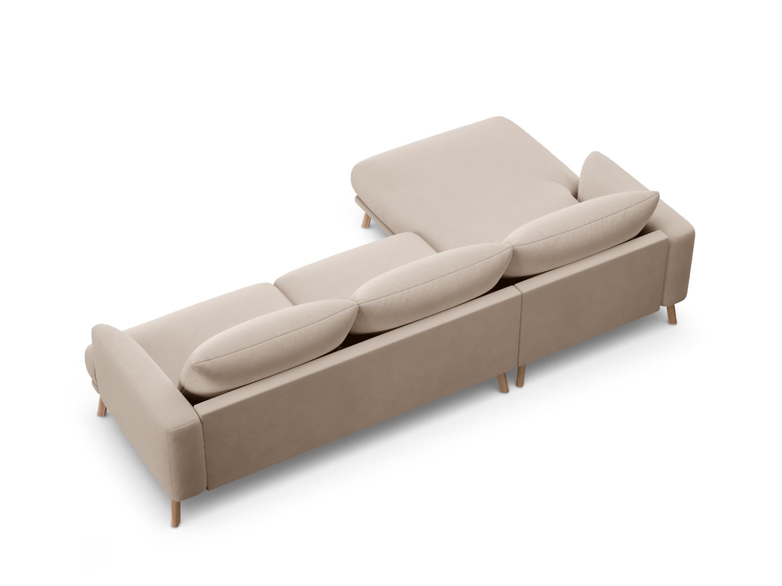 Elegantes 4-Sitzer Ecksofa links Naomi von Micadoni in zartem Beige, perfekt für entspannte Stunden und gesellige Zusammenkünfte.