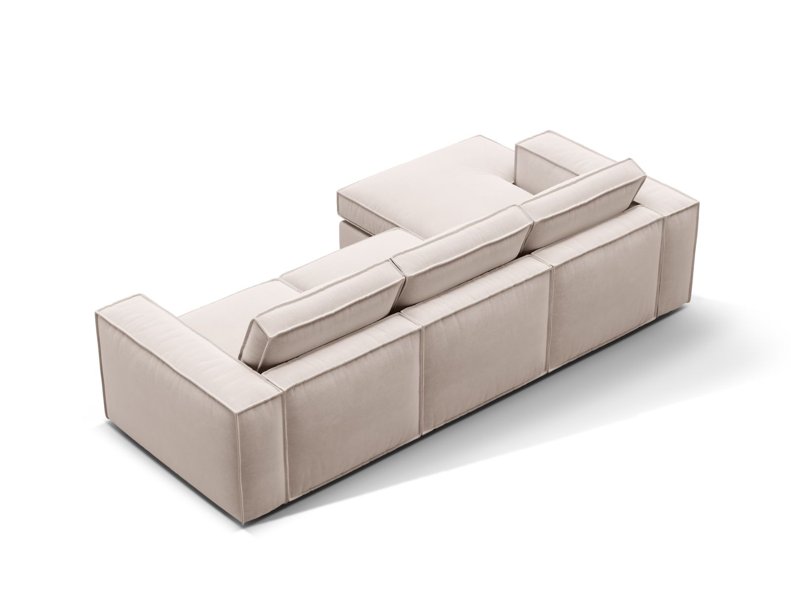 Beiges 3-Sitzer Ecksofa Pola von Micadoni, modular und linksseitig, perfekt für moderne Wohnkonzepte und gemütliche Abende.