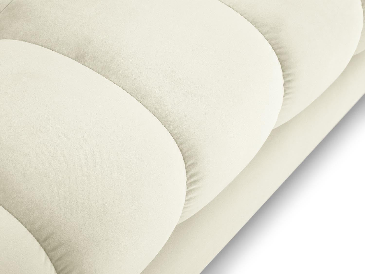 Mamaia Velour Ecksofa links 5 Sitzer in Light Beige/Gold präsentiert im Onlineshop von KAQTU Design AG. Ecksofa links ist von Micadoni