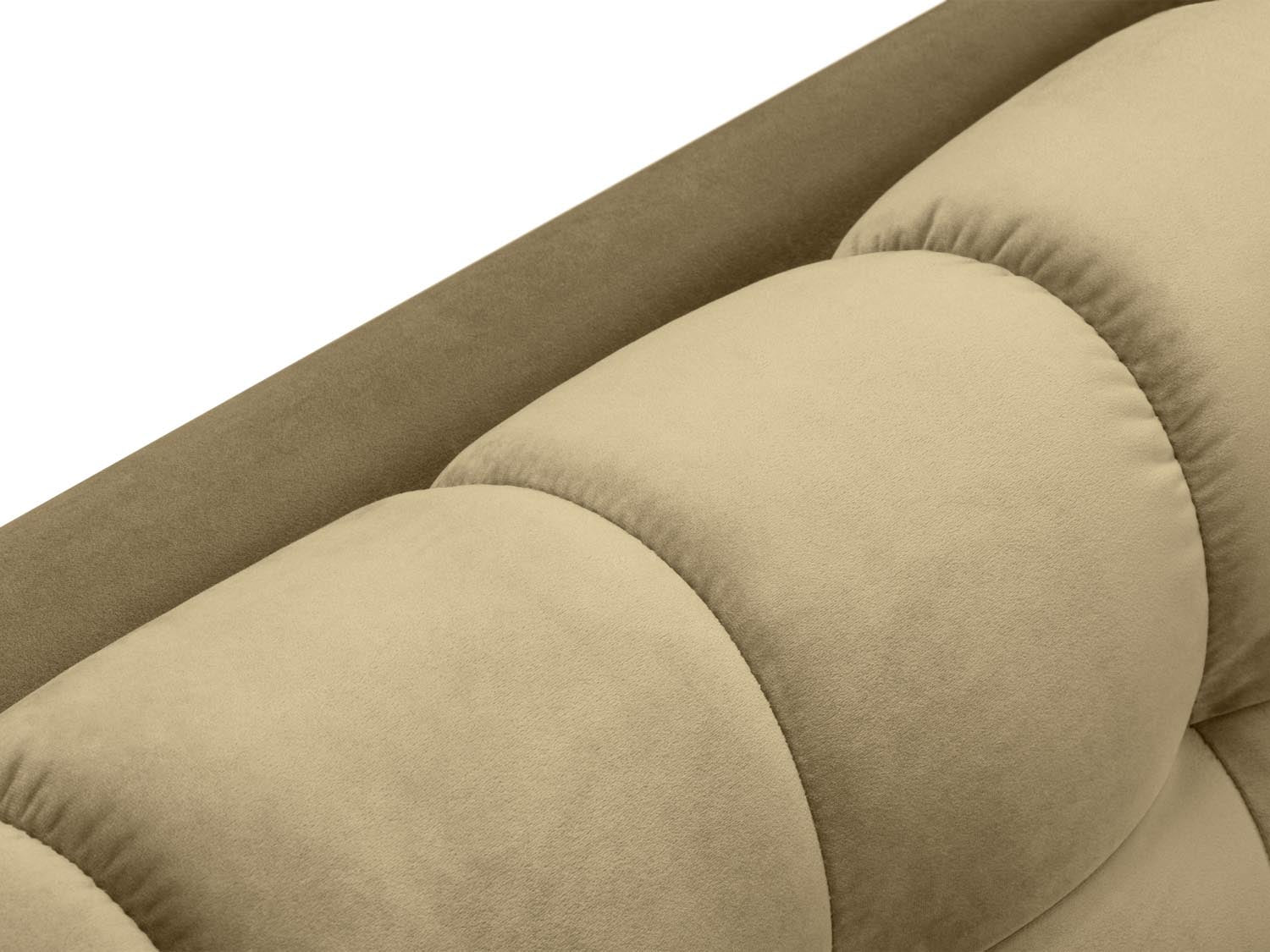Mamaia Velour Ecksofa links 5 Sitzer in Beige/Gold präsentiert im Onlineshop von KAQTU Design AG. Ecksofa links ist von Micadoni