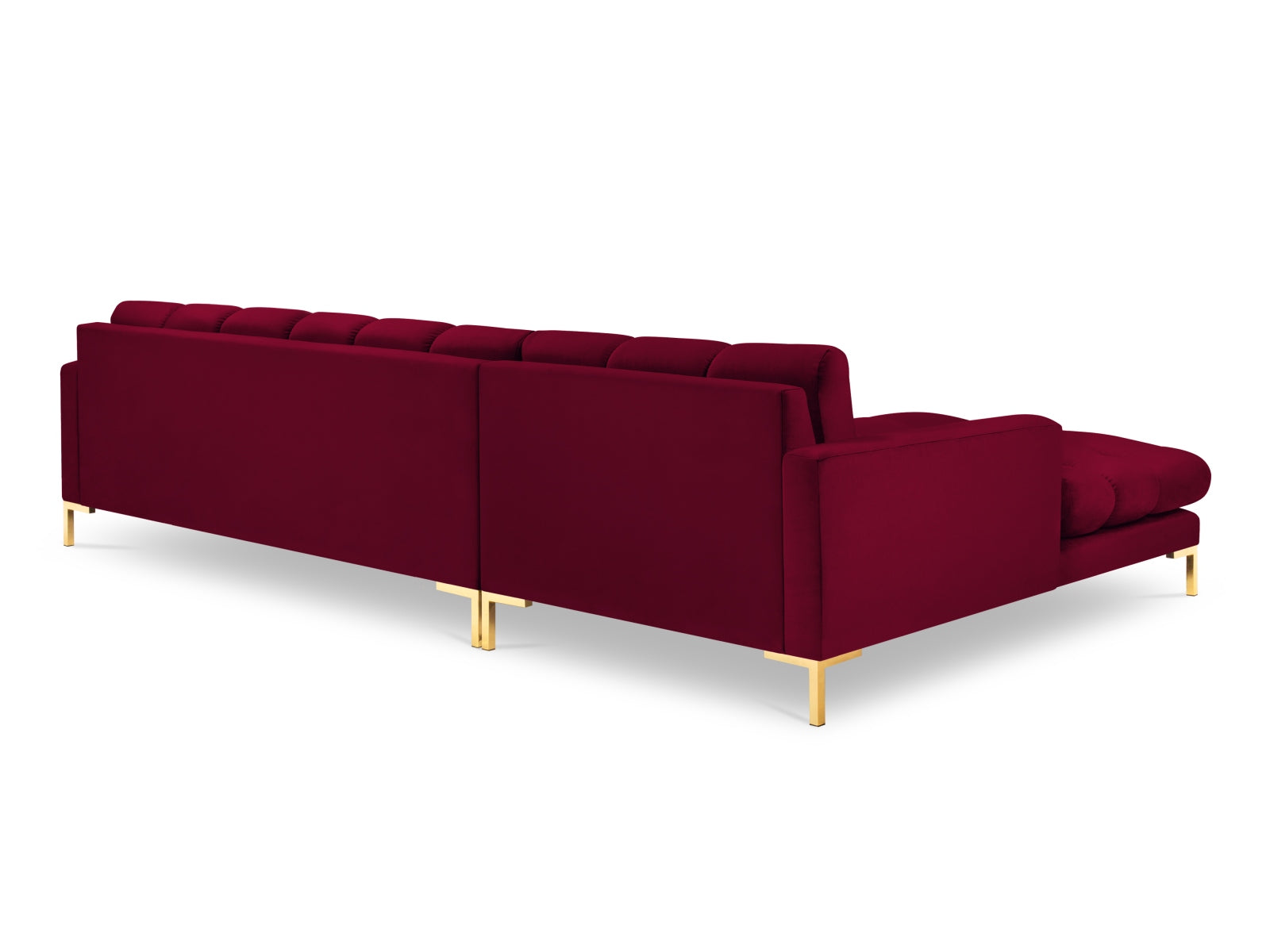 Mamaia Velour Ecksofa links 5 Sitzer in Red/Gold präsentiert im Onlineshop von KAQTU Design AG. Ecksofa links ist von Micadoni