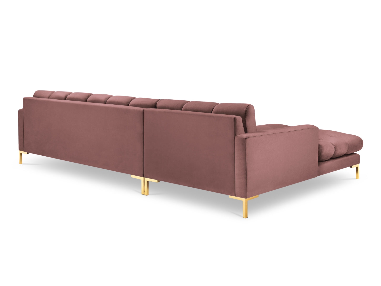 Mamaia Velour Ecksofa links 5 Sitzer in Pink/Gold präsentiert im Onlineshop von KAQTU Design AG. Ecksofa links ist von Micadoni