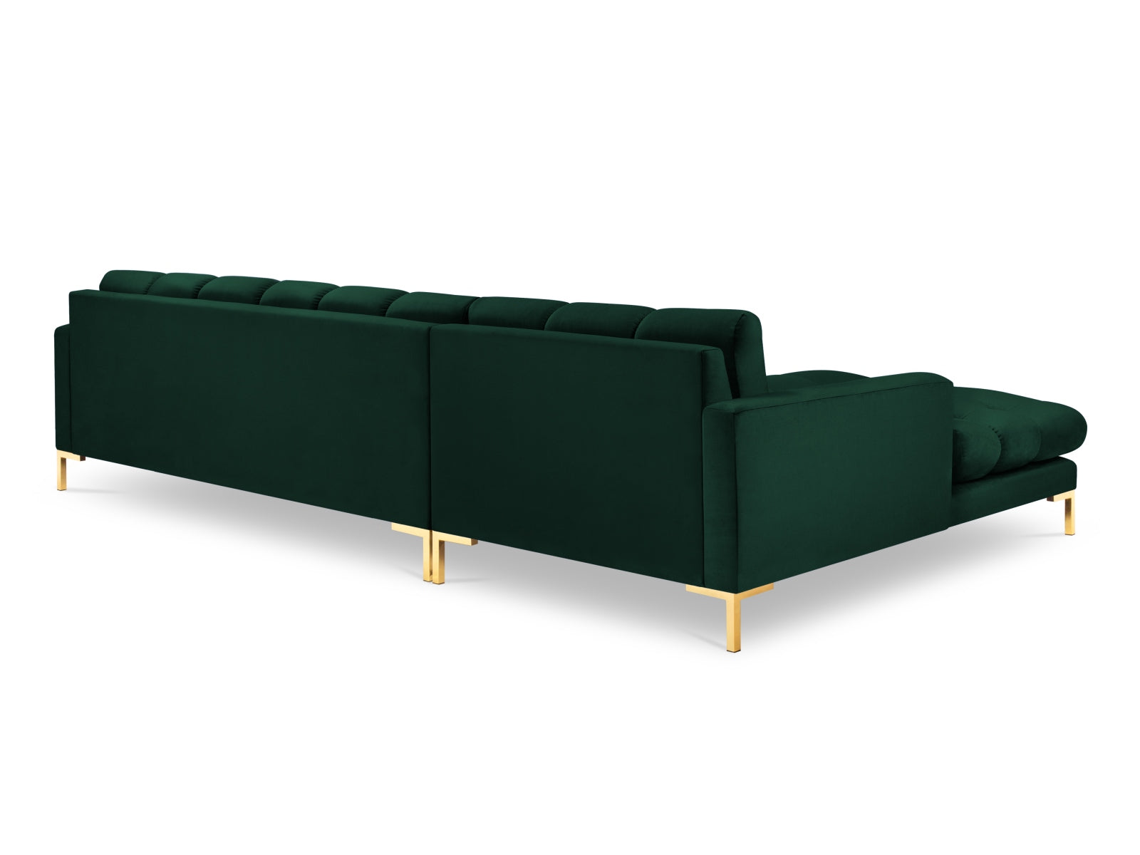 Mamaia Velour Ecksofa links 5 Sitzer in Bottle Green/Gold präsentiert im Onlineshop von KAQTU Design AG. Ecksofa links ist von Micadoni