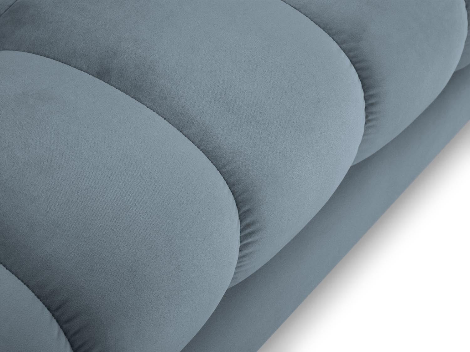Mamaia Velour Ecksofa links 5 Sitzer in Light Blue/Gold präsentiert im Onlineshop von KAQTU Design AG. Ecksofa links ist von Micadoni