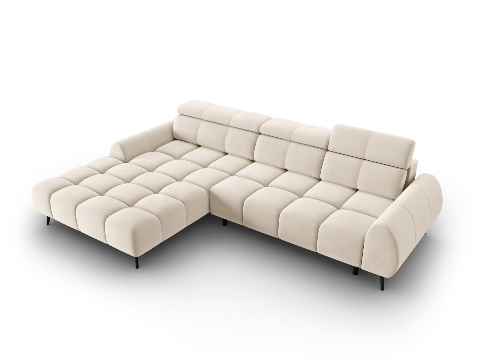 Entdecken Sie das Alyse Velour Electric Ecksofa links von Micadoni – ein stilvolles 5-Sitzer Sofa, das modernen Komfort und Eleganz perfekt kombiniert.