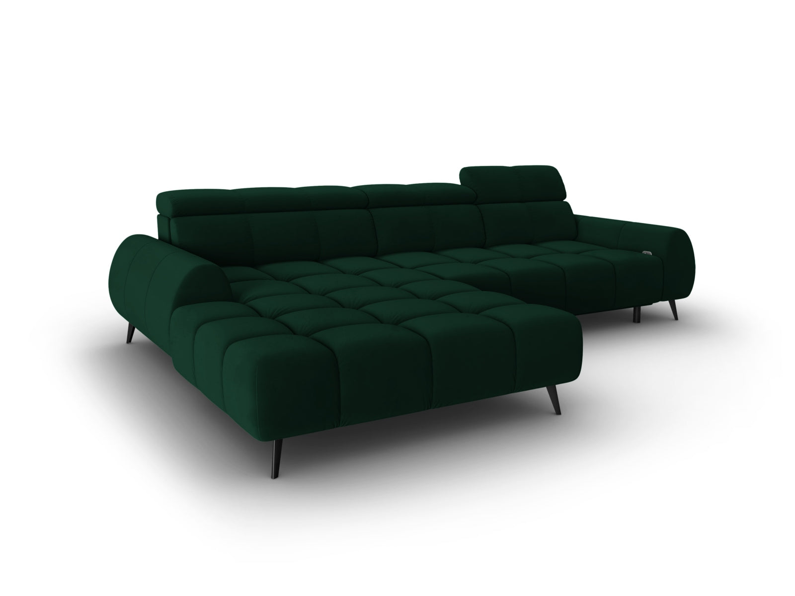 Erleben Sie das Alyse Velour Electric Ecksofa links von Micadoni – ein elegantes 5-Sitzer Sofa, das modernen Komfort und stilvolles Design vereint.